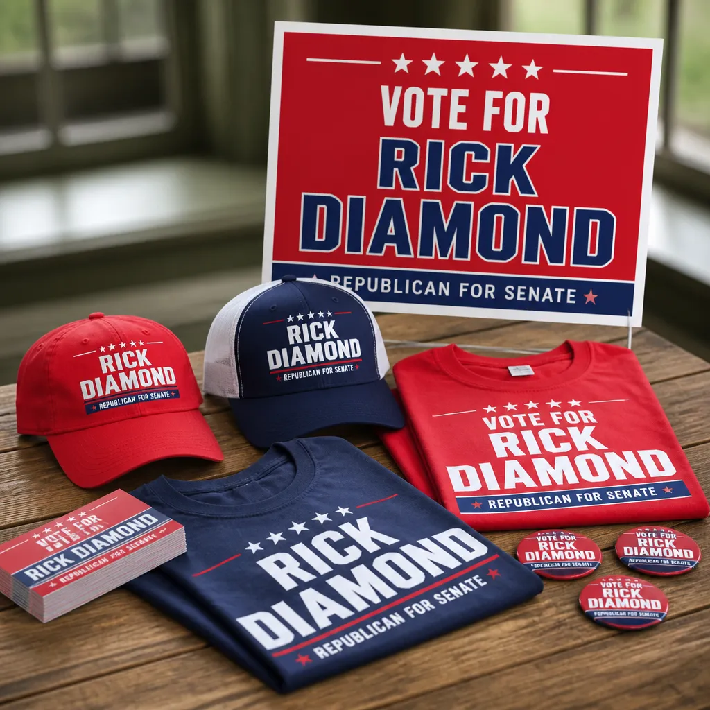 Campaign event kit with signage, apparel, and giveaways